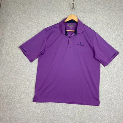 Pebble Beach Polo Shirt Mens L Purple Performance Short Sleeve Golf Activewear - Image 1 of 4