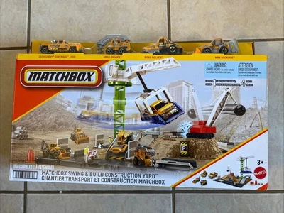 MATCHBOX ACTION DRIVERS SWING & BUILD CONSTRUCTION YARD Multiple Layouts NEW - Image 1 of 3