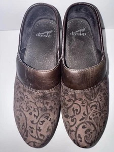 DANSKO PRIMA FLORAL WILDLEDER BRAUN SCHUHE CLOGS KOMFORTSCHUHE KEILABSATZ GR 38 US 8 - Bild 1 von 7