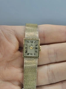 Vintage Omega Ladies Watch 485 Swiss Movement 14K Gold Filled Case 10K GF Strap - Picture 1 of 17