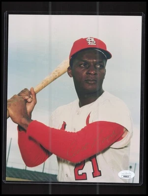 Foto firmada por Curt Flood 8x10 de los Cardenales de San Luis - rara tinta dorada automática certificado de autenticidad JSA Foto 1 de 3