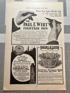 1907 Fountain Pen Paul E. Wirt Print Ad / Poster Vintage VTG - Ready to Frame - Picture 1 of 1