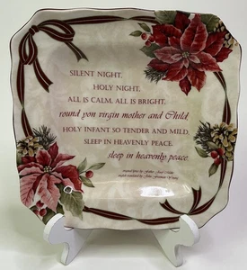 Designers Choice by Coventry Yuletide Celebration SILENT NIGHT Square Plate 8x8” - Picture 1 of 3
