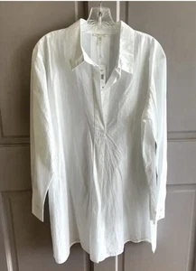 NWT XL White Eileen Fisher L/S Classic Collar Shirt Originally $178++ Top - Picture 1 of 5