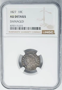 1827 Capped Bust Dime 10c AU Details NGC 950077-15 - Picture 1 of 3