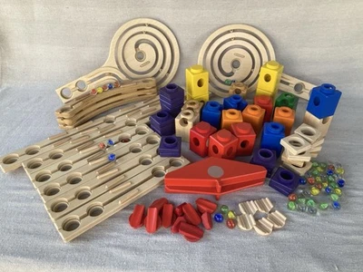 Hape Quadrilla Marble Run 76 Peace + Canicas Woo Espirales Chutes Bloques Pista Foto 1 de 4