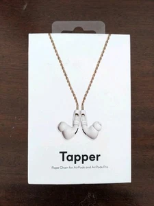 Tapper 18K Gold Plated Air Pods Rope Chain New Box Pro Brass Headphone White - Picture 1 of 3
