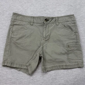 Eddie Bauer Womens Size 8 Green Khaki Cargo Shorts Pockets Stretch - Picture 1 of 13
