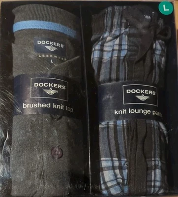 Top tejido cepillado Dockers + pantalones de salón para dormir estilo invierno pijama conjunto de ropa de dormir Foto 1 de 4