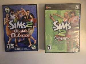 Sims 2: Double Deluxe + Sims 2: University PC GAME LOT - Picture 1 of 3