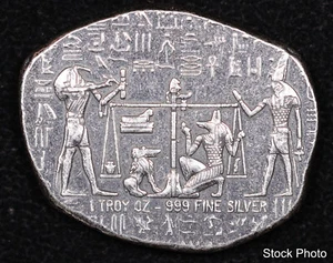 Barra de plata fina MPM Old War dios egipcio anubis chacal reliquia 1 oz .999 - Imagen 1 de 2