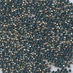 1028 PP9 ZY * 100 STRASS SWAROVSKI fond conique PP9 (1,55mm)BLUE ZIRCON SATIN F - Picture 1 of 4