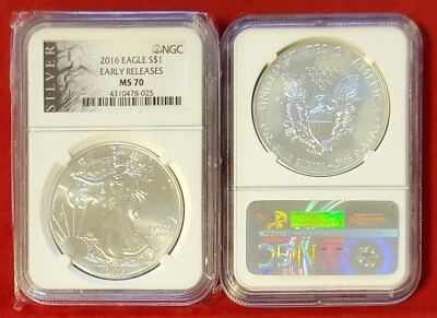 2016 Eagle Silver S$1 NGC MS70 Early Releases ALS Liberty Label (025) - Image 1 of 2
