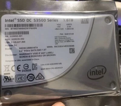 New Intel S3500 1.6TB  2.5" 6Gb/s SSD Sata SSDSC2BB016T4 Solid State Drive - Bild 1 von 2