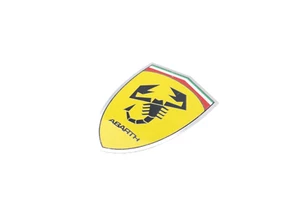 Abarth Self Adhesive Logo Sticker Shield Scorpion Italian Flag 10x7cm Brand New - Picture 1 of 3
