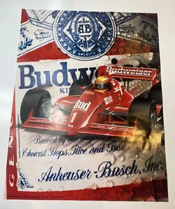 Budweiser Beer Indy Car 1990 Racing Poster Cold Can Ground Effects Car - 18 X 14 - Picture 1 of 4