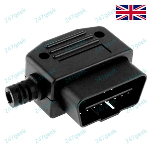 🇬🇧 16 Pin OBD2 OBD 2 OBDII Male Connector Plug Adapter Wiring Connector UK - Picture 1 of 5