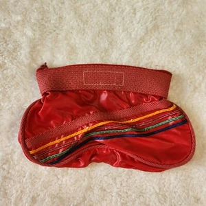 Vintage 80's Roger Gimball Accessories Small Red Rainbow Zip Up Bag Pouch - Picture 1 of 5