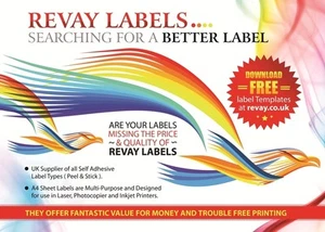 5 Sheets Gloss WHITE InkJet printer labels 2 per page - Picture 1 of 1