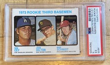 + 1973 Topps #615 Rookie 3rd Basemen Cey Hilton Schmidt RC HOF PSA 5 EX