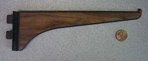 KV #174EBW - 8" REGALTRÄGER MIT FRONTLIPPE, ALUMINIUM, NUSSBAUM AUF SCHWARZER AUSFÜHRUNG - Bild 1 von 2