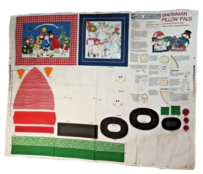 Snowman Pillow Pals Daisy Kingdom Makes 2 Christmas Fabric Sewing panel - Image 1 of 4