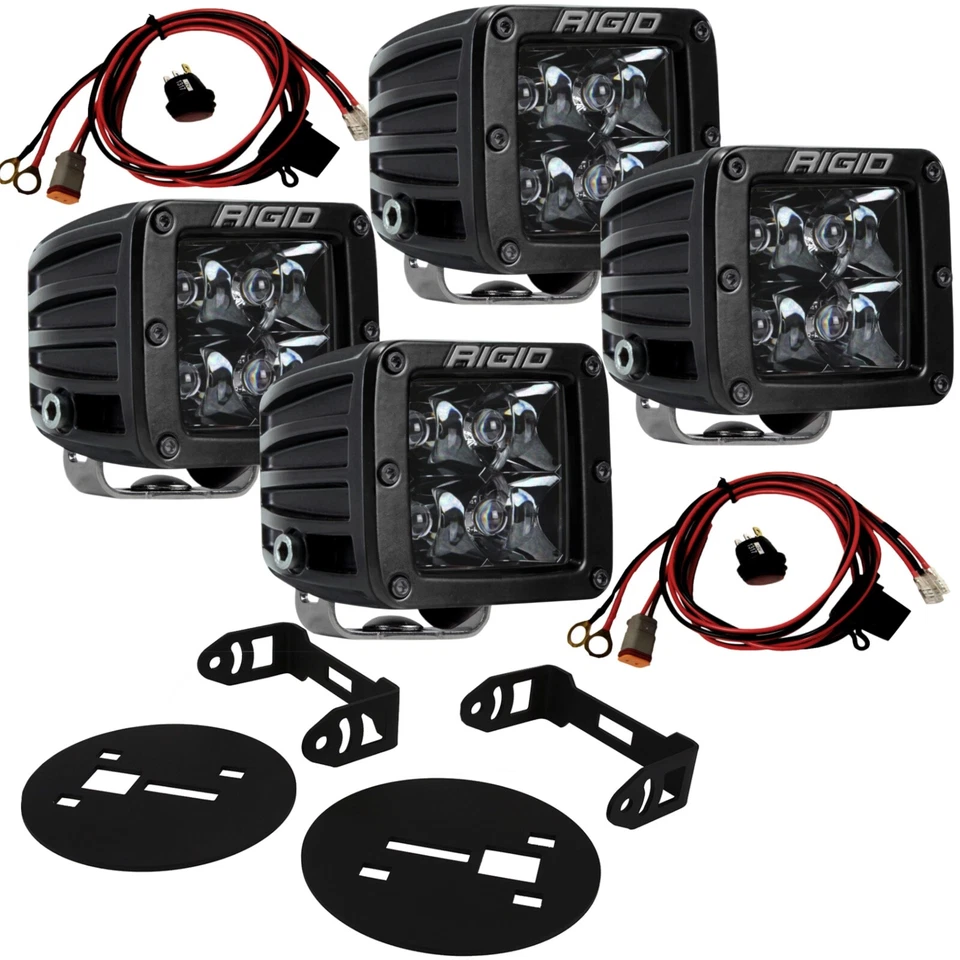 Kit de luces antiniebla rígidas con luces LED PRO negras medianoche para Chevy Silverado 15-19 Foto 1 de 4