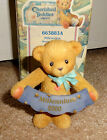 NIB Cherished Teddies 1999 Avon Exclusive Millennium 2000 Sign 3" Bear #663883A