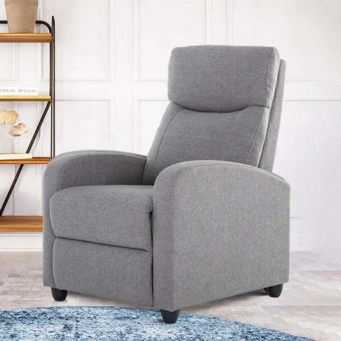 TRM Home Theater Push Back Reclining Chair - Gray  MSRP $282.99 Cover