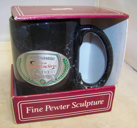 VINTAGE GREAT AMERICAN 18 2000 CUP CHAMPION COFFEE MUG BOBBY LABONTE PEWTER LOGO Cover