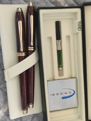 Cross Townsend sienna lacquer fountain pen rollerball set - Bild 1 von 4
