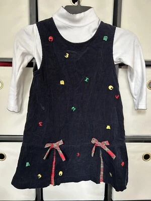 Vestido Jersey Vintage Ediciones Raras Niña Talla 6 Azul Marino Pana Escuela ABC Foto 1 de 4