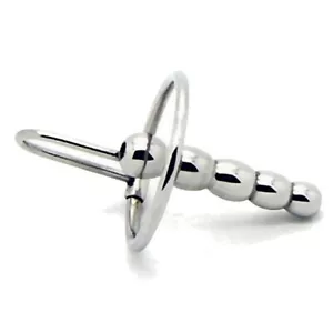 Old School Penis Plug - Surgical Steel Metal 2.5 Inch Hollow Male Urethral Plug - Picture 1 of 2