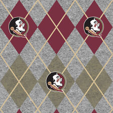 Florida State Seminoles FSU Argyle Heather Fleece Fabric-Fleece Blanket Fabric