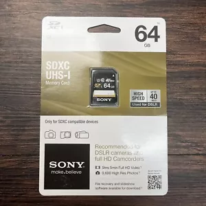 Sony 64GB SDXC UHS-I Class 10 Camera Memory Card SF64UY/TQMN - Picture 1 of 2