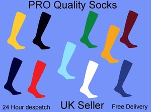 Plain Football Socks Kids Boys Mens Hockey Soccer Rugby Sports School PE Socks  - Picture 1 of 13