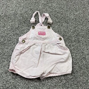 Vintage OshKosh B'Gosh Pink Cotton Overalls Size 18 Months Made in USA - Picture 1 of 5