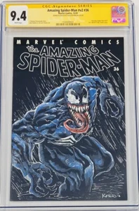 Marvel Amazing Spider-Man #36 OA Venom Sketch & Signed by Alex Kotkin CGC SS MCU - Picture 1 of 1