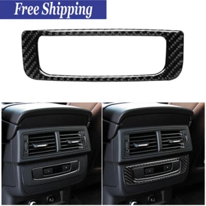 Car Rear AC Panel Trim Interior Carbon Fiber Sticker For Audi Q7 2016-2019 - Picture 1 of 11