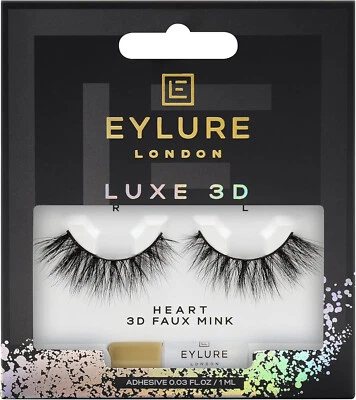 EYLURE LUXE FAUX MINK HEART REUSABLE EYELASHES LUXE 3D FREE DELIVERY - Image 1 of 4