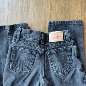 Levi's Jeans Girls 6 X Regular Skinny Fit Denim Black Holes Rip Distressed Youth - Picture 1 of 12