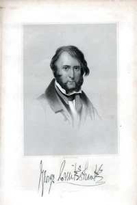Antique Portrait George Cruikshank Steel Engraving with Protective tissue - Picture 1 of 3