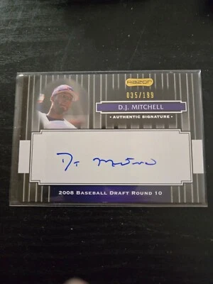 2008 Razor Signature Series Black /199 DJ Mitchell #146 Auto RC Autograph - Image 1 of 2