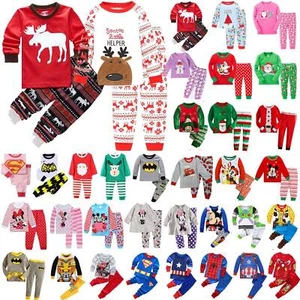 Boys Girls Kids Christmas Xmas Santa Sweatshirt Pants Pyjamas Set Outfit Gifts - Picture 1 of 38
