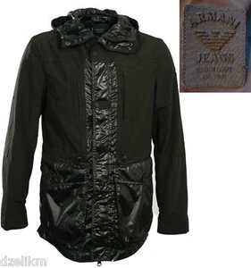 Chaqueta ligera con capucha negra Armani Jeans talla XL o 44 (EE. UU.) o 54 (UE) NUEVA CON ETIQUETAS - Imagen 1 de 10