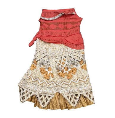 Girls Disney MOANA Princess Cosplay Dress Moana Costume Halloween Size S 6/7 NWT - Image 1 of 4