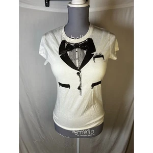 Freches brandneues SM Neuheit 100 % Baumwolle T-Shirt Smoking Fliege Druck schickes T - Bild 1 von 5