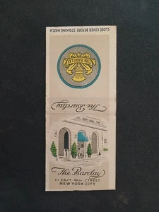 The Barclay 111 East 48th Street NYC- matchbook cover Vintage - Picture 1 of 2