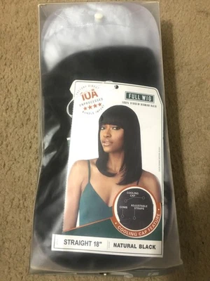 Straight 18" inch Full Wig 100% Virgin Human Hair Natural Black  - Image 1 of 4