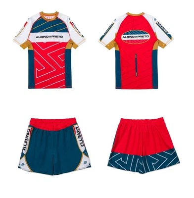 Albino and Preto BRG Comp Rash Guard SS training Short (SET) No Gi Competitor - Image 1 of 4